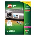 Avery Durable Permanent ID Labels w/TrueBlock, Laser, 1.25x1.75, Wht, PK1600 06576